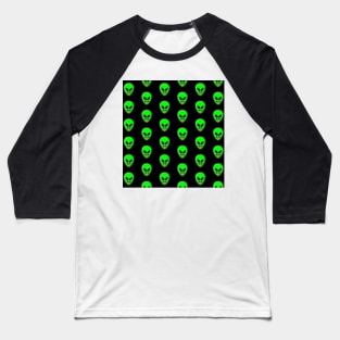 Alien Head Tongue Out Emoji Pattern Baseball T-Shirt